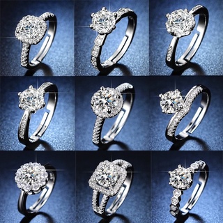 Deartiara แหวนแต่งงาน โมอิสจําลอง ปรับได้ 1 กะรัต หกกรงเล็บ สําหรับผู้หญิง