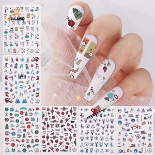 1 Pcs 3D Christmas Nail Sticker/ Cartoon Sliders Snowflake Elk Christmas Tree Nail Decals