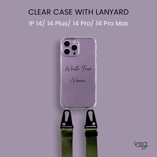 เคสโทรศัพท์ สำหรับ iphone 14 / 14 Plus/ 14 Pro / 14 Pro Max - CLEAR CASE WITH LANYARD เคสใส สายสะพายLanyard ใส่ชื่อได้