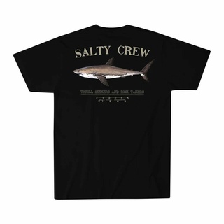 เสื้อยืดแขนสั้น พิมพ์ลาย Salty Crew Bruce สีดํา สําหรับผู้ชายS-5XL