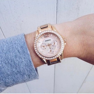 Fossil Riley multifunction rose gold stainless watch