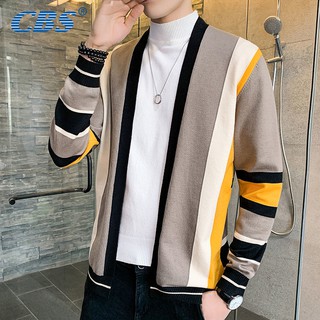 สินค้า ใหม่เสื้อกันหนาวผู้ชายเกาหลี Slim Knit Cardigan Men s Clothes Jacket Trendy Handsome