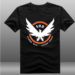 tshirtเสื้อยืดคอกลมฤดูร้อนเสื้อยืดลําลอง ผ้าฝ้าย แขนสั้น พิมพ์ลาย Tom cys The Division SHD The Strategic Homeland Divis