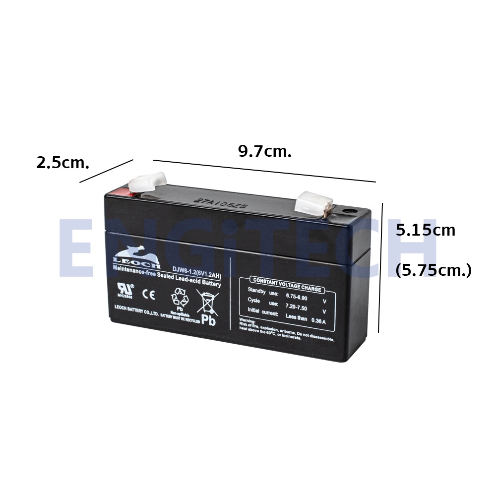 leoch-แบตเตอรี่-แห้ง-djw6-1-2-6v-1-2ah-vrla-battery-แบต-สำรองไฟ-ups-ไฟฉุกเฉิน-รถไฟฟ้า-ตาชั่ง-ประกัน-1-ปี