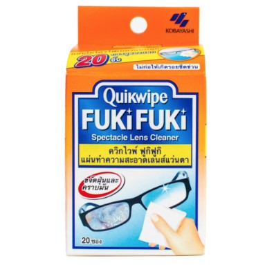 fuki-fuki-quickwipes-20-sachets-แผ่นเช็ดเลนส์แว่นตา-เลนส์กล้อง-20-แผ่น-กล่อง