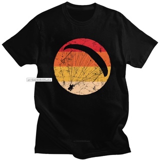 เสื้อยืดแฟชั่น - แฟชั่นย้อนยุคร่มร่อน Tshirt สําหรับผู้ชายแขนสั้นสันทนาการร่มร่อนร่มร่อนร่มชูชีพร่ม