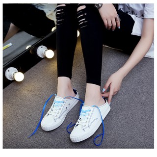 พร้อมส่ง size37,38,39 รองเท้าผ้าใบเปิดส้นใส่สบาย