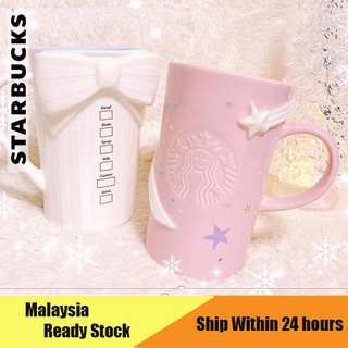 Starbucks ริบบิ้นคู่รัก สีชมพูและสีขาว 296 มล.
