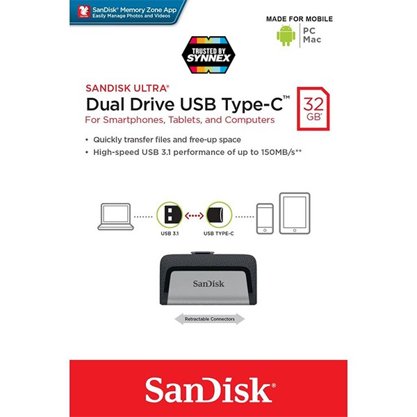 ภาพหน้าปกสินค้าSanDisk Flash Drive 32GB Ultra Dual Drive USB Type-C (SDDDC2_032G_G46) เมมโมรี่ แซนดิส แฟลซไดร์ฟ แท็บเล็ต Android PC จากร้าน sjcam_officialstore บน Shopee