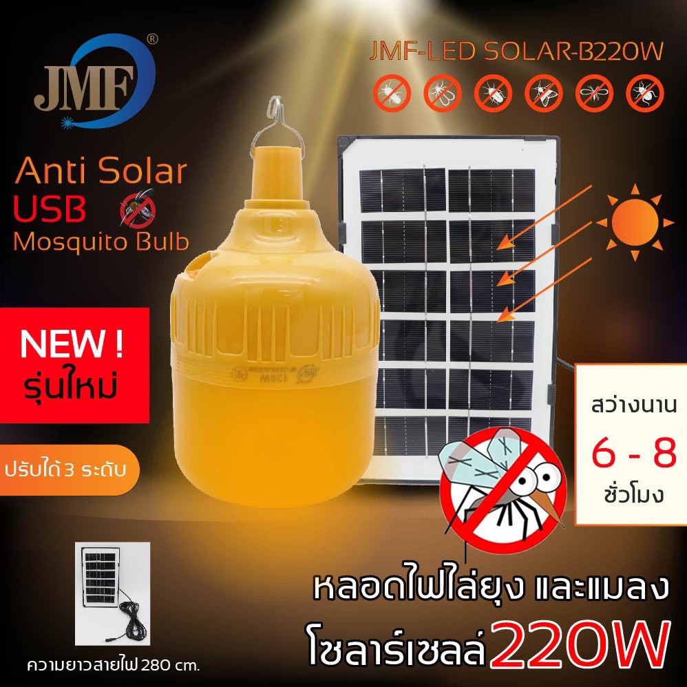 ภาพหน้าปกสินค้าJMF-520 / JMF-220 solar light ใหม่ล่าสุดหลอดไฟโซล่าเซลล์ไล่ยุง กำจัดยุง หลอดไล่ยุง หลอดไฟไล่ยุง220Wโซล่าเซล จากร้าน teng3435 บน Shopee