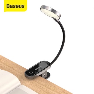 Baseus โคมไฟ LED แบบคลิป ชนิดชาร์จ USB สำหรับอ่านหนังสือ แล็บท็อป ตอนกลางคืน