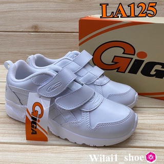 สินค้า GiGa  LA 125  รองเท้าผ้าใบ แบบหนัง ติดเทป ( 35-41) สีขาว