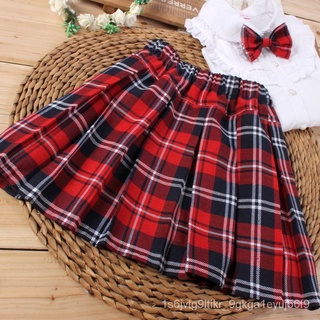 👍👍👍100-1600) Girls pleated plaid skirts in a variety of styles for summer and fall