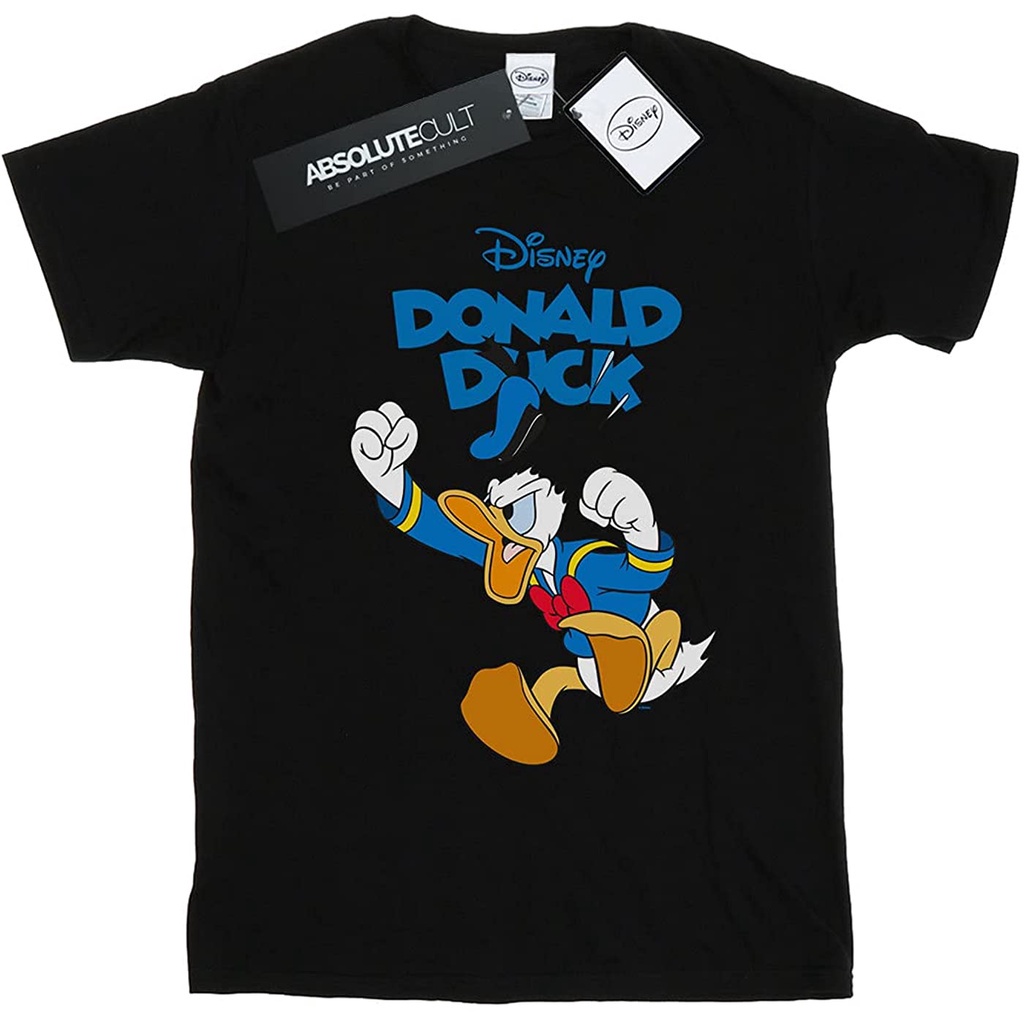 เสื้อยืดผ้าฝ้ายพิมพ์ลายดิสนีย์เสือยืดผู้ชาย-เสื้อบอดี้โ-disney-mens-donald-duck-furious-donald-t-shirt-t-shirt