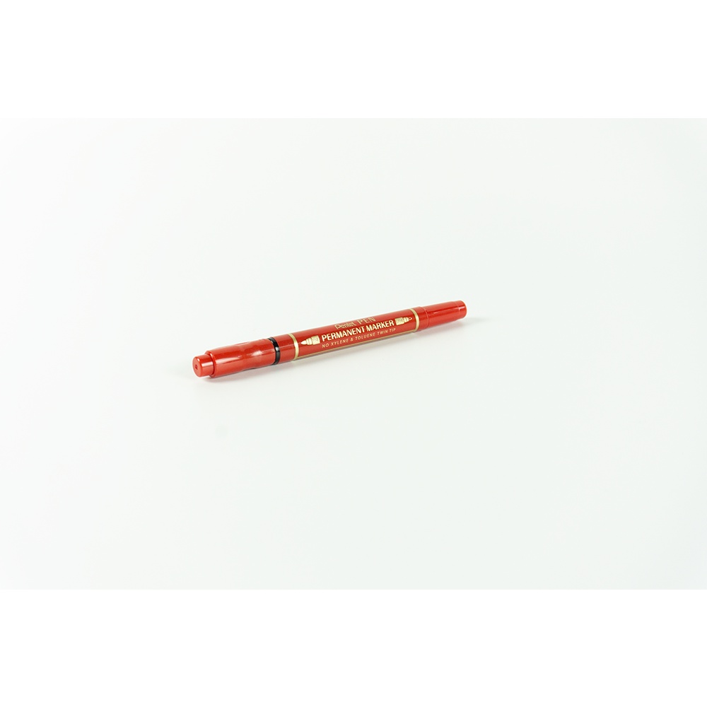 pentel-permanent-marker-twin-tip-red-ink-ปากกามาร์คเกอร์-แบบ-2-หัว-สีแดง-ของแท้