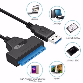 ภาพขนาดย่อของภาพหน้าปกสินค้าสายตัวแปลง USB 3.0 SATA Adapter 2.5 Inch Converter Cable for 2.5 inch SSD HDD Hard Disk Drive Adapter จากร้าน easybuy_mall บน Shopee ภาพที่ 3