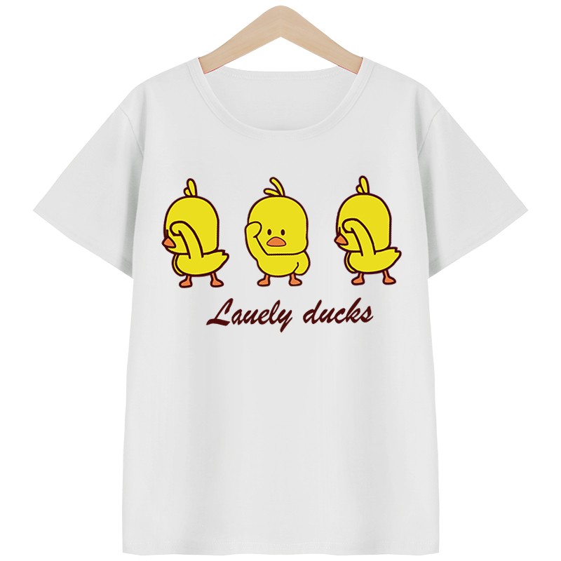 babykidsเสื้อยืดคอตตอน100-ลายไก่3ตัวเสื้อเด็กผู้ชายเสื้อเด็กผู้หญิงลายน่ารักผ้านุ่มใส่สบาย