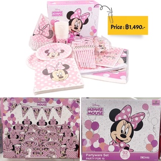 เซ็ทงานวันเกิดธีมมินนี่ Disney Minnie Mouse 92 pieces party set