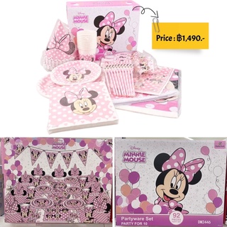 เซ็ทงานวันเกิดธีมมินนี่ Disney Minnie Mouse 92 pieces party set