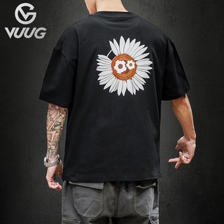 Vuug ฤดูร้อนใหม่เสื้อยืดผู้ชายแขนสั้นพิมพ์ขนาดใหญ่สบายๆหลวม (S-5XL)