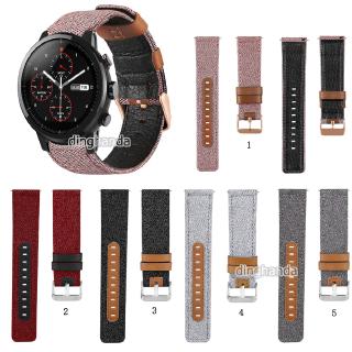 สายหนังแท้ทำจากผ้าแคนวาส Huami Amazfit Stratos 2 2S 3