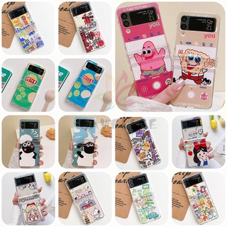 เคสโทรศัพท์มือถือ PC แข็ง แบบใส กันกระแทก ลายการ์ตูนน่ารัก สําหรับ Samsung Galaxy Z Flip 4 Z Flip 3 Z Flip4 Z Flip 3