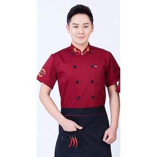 ภาพขนาดย่อของภาพหน้าปกสินค้าChef overalls UNISEXชุดเชฟแขนสั้นรวงข้าว เสื้อเชฟทำอาหาร Short sleeve chef uniform จากร้าน manpaya บน Shopee ภาพที่ 7