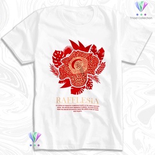 เสื้อยืดโอเวอร์ไซส์เสื้อยืด พิมพ์ลายดอกไม้ RAFFLESIA สไตล์อินโดนีเซีย | เสื้อยืด ลายวัฒนธรรมปีนเขา กลางแจ้ง A1986S-3XL