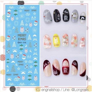 สติ๊กเกอร์ ติด เล็บ แทททู แบบใช้น้ำ คริสต์มาส แซนต้า แซนตาคลอส xmas Christmas opi essie orly zoya