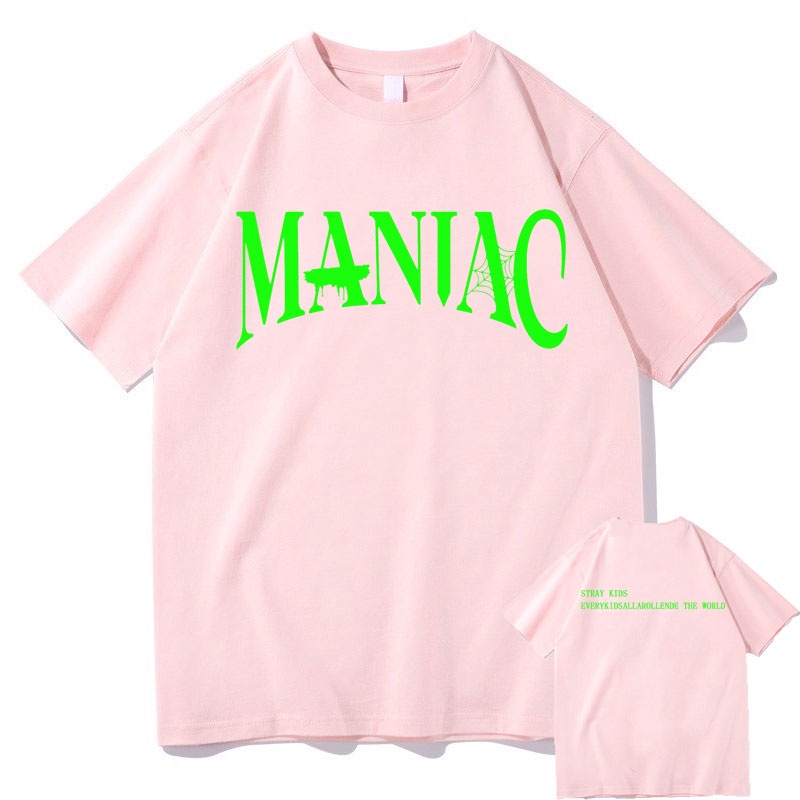 ราคาถูกstray-kids-maniac-print-t-shirt-men-women-oversized-hip-hop-korean-tshirt-เสื้อยืด-oversize-เกาหลี-s-5xl