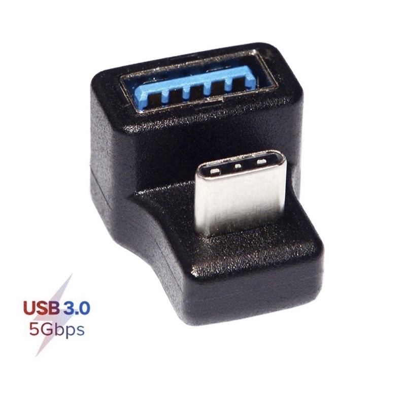 CY USB-C-Adapter 90 Grad Abgewinkelt – Von USB-C Auf USB 3.0 A, Praktisch Für Laptop & PC Bei Engem Anschluss