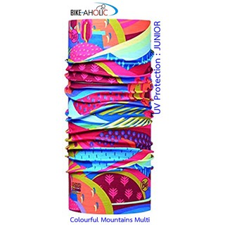 High UV Protection BUFF : JUNIOR - Colourful Mountains Multi