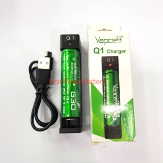 Vapcell ชุดเครื่องชาร์จพร้อมถ่าน ของแท้(รางชาร์จ Q1+ Vapcell G30 3000mAh 1 ก้อน)