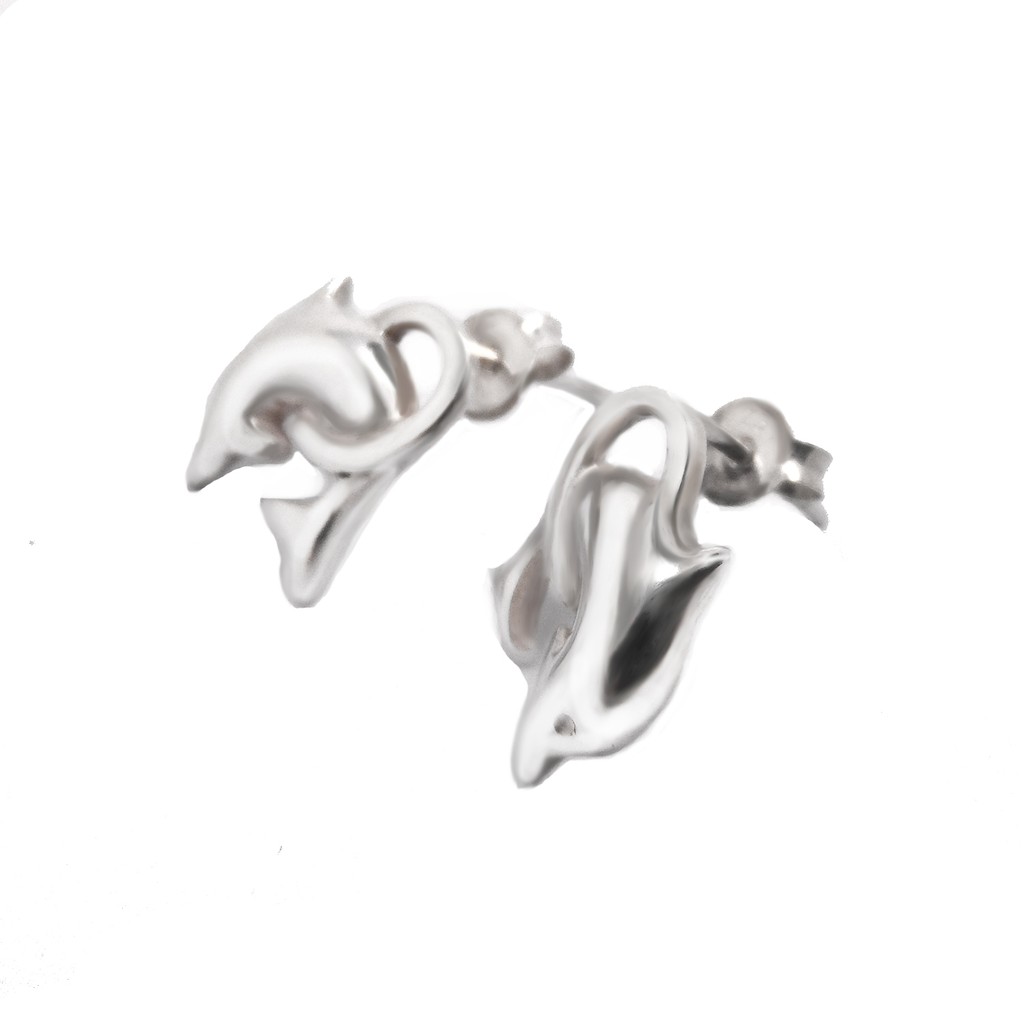 finejewelthai-ต่างหู-ต่างหูโลมา-ต่างหูเงินแท้-silver-earring-e105900