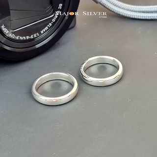สินค้า 🎁 แหวน 4 มิล เนื้อตัน / เรียบ หรู ใส่ได้ ชาย-หญิง แหวนเงินแท้ 925 แหวนคู่ Major silver  :  E-TP-Ri4/2.3