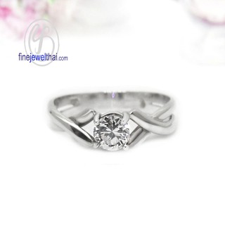 Finejewelthai แหวนเพชรCZ-แหวนเงินแท้-แหวนหมั้น-แหวนแต่งงาน-Diamond CZ-Silver-Ring - R1040cz