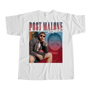 [S-5XL]เสื้อยืดลายกราฟฟิก post malone สีขาว