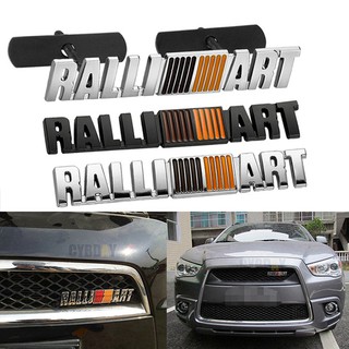 ภาพขนาดย่อของสินค้าโลหะ 3D Ralliart Chrome รถยนต์กระจังหน้าสติ๊กเกอร์ตราสัญลักษณ์ตราสำหรับมิตซูบิชิ