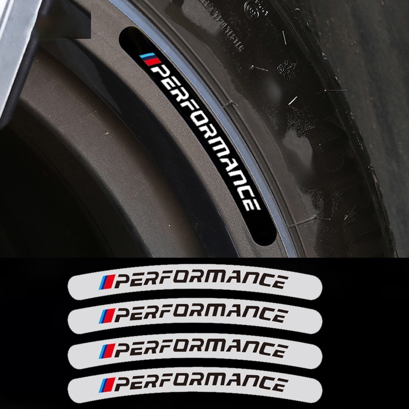 ราคาและรีวิวสติ๊กเกอร์ติดล้อ BMW / 4Pcs M Power Performance Aluminium Alloy Car Wheel Hub Sticker For BMW E46 E90 E60 F10 E39 F30 E90 E70 E30 G30