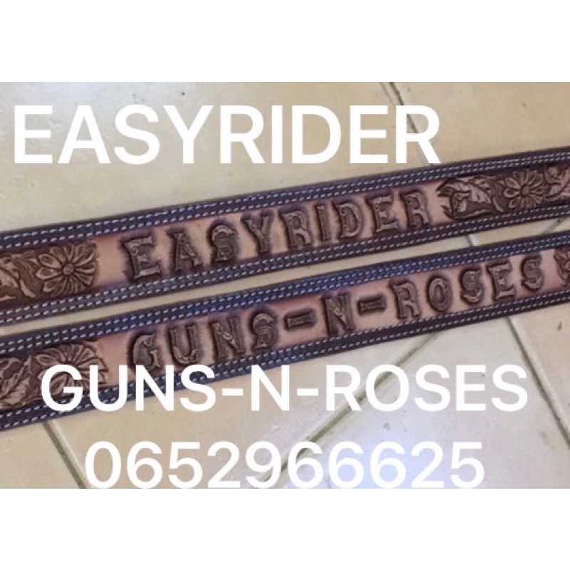 เจ็มขัดหนังดุนด้วยมือขนาด40มมเเกรดaแบรนด์guns-n-roses-easyrider