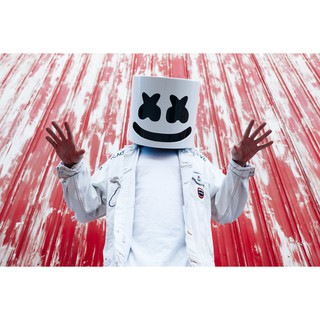 โปสเตอร์ DJ Marshmello ดีเจมาร์ชเมลโล Electronic Music Poster ภาพถ่าย รูปภาพ ตกแต่งผนัง วงดนตรี ตกแต่งบ้าน