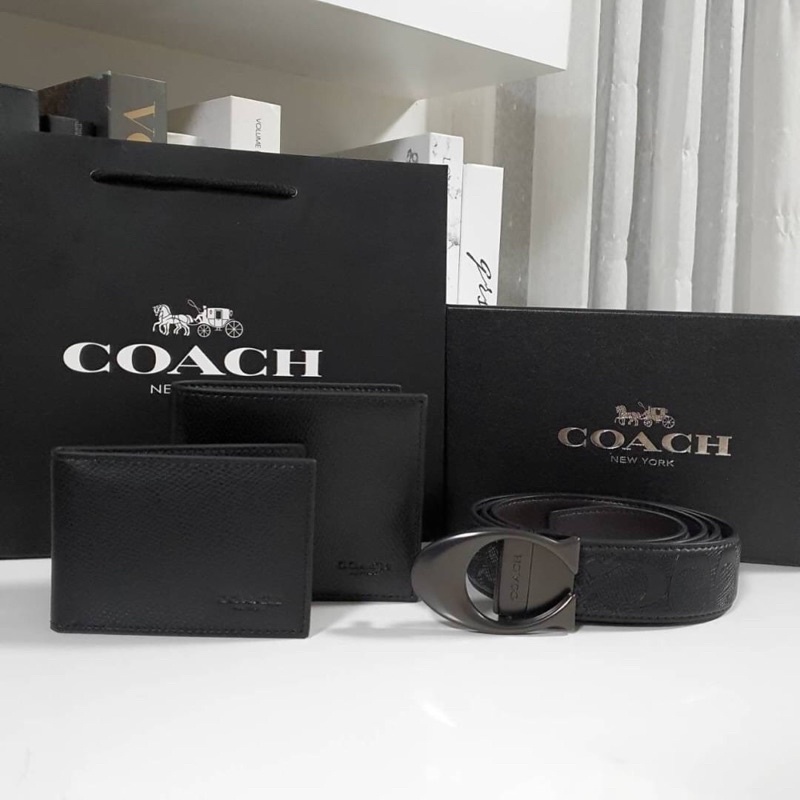 พร้อมส่งเซ็ตสุดคุ้ม-เซ็ตกระเป๋าสตางค์-เข็มขัด-แบรนด์ดังอย่าง-coach