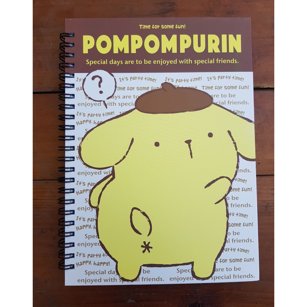 สมุดปกแข็งสันห่วงมีเส้นpompompurin