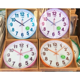 นาฬิกาแขวน สมอ สีๆ  รุ่น JW-2002  นาฬิกาติดผนัง ตราสมอทรงกลม  สวยหรู หน้าปัดกระจก มองเห็นตัวเลขชัดเจน นาฬิกา ตัวเลขใหญ่