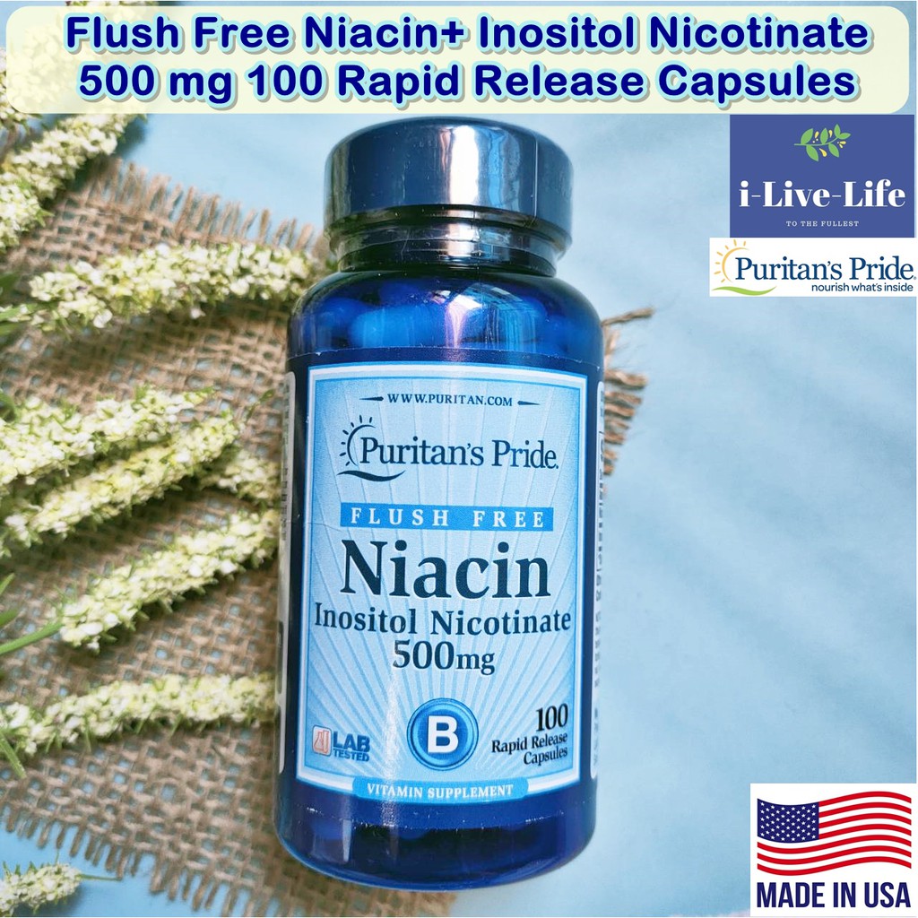 ไนอะซิน วิตามินบี Flush Free Niacin+ Inositol Nicotinate 500 mg 100 ...