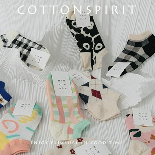 ถุงเท้า​ข้อสั้น แฟชั่น สไตล์เกาหลี ผ้า cotton นิ่ม #PE28