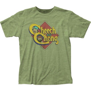 เสื้อยืดสีขาวเสื้อยืดพิมพ์ลายโลโก้ Cheech &amp; Chong Caricature Movie แบบนุ่มสําหรับผู้ใหญ่ Sm L X 2XS-4XL