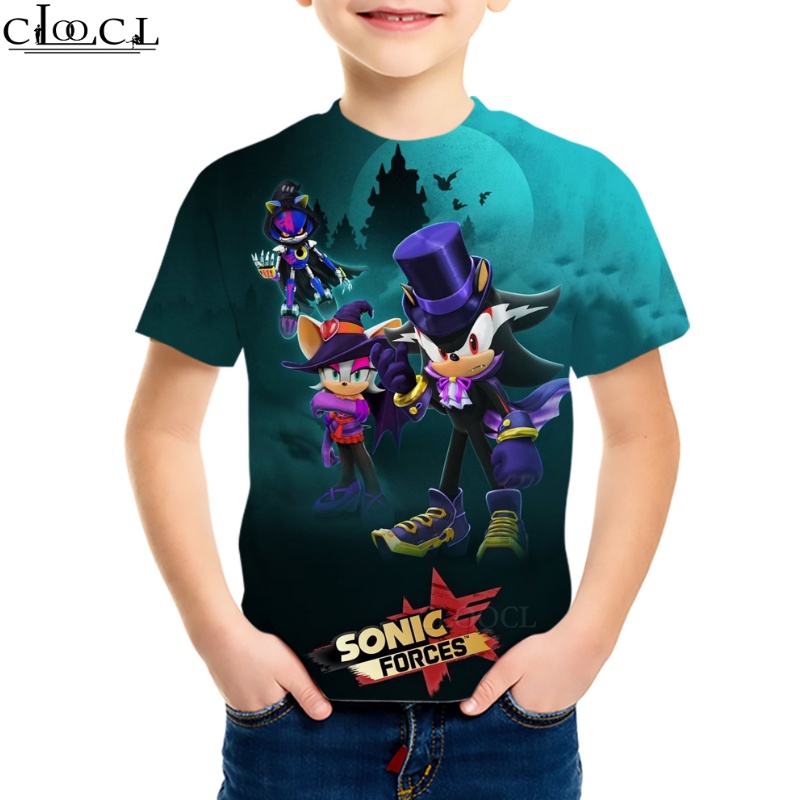 เสื้อยืดแขนสั้นลําลอง-คอกลม-พิมพ์ลายอนิเมะ-sonic-the-hedgehog-สไตล์ฮาราจูกุ-สําหรับเด็ก