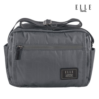 ELLE Travel Lena Collection.  Horizontal Crossbody Bag. Multi-Purpose Sling Bag. Signature ELLE Embossed Monogram