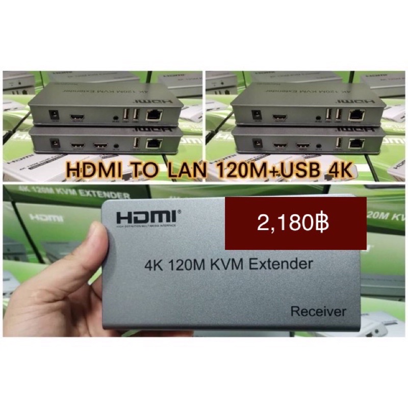 ภาพหน้าปกสินค้าHDMI Extender 120m + USB 4K (ส่งข้อมูลควบคุมเมาส์ระยะไกล)